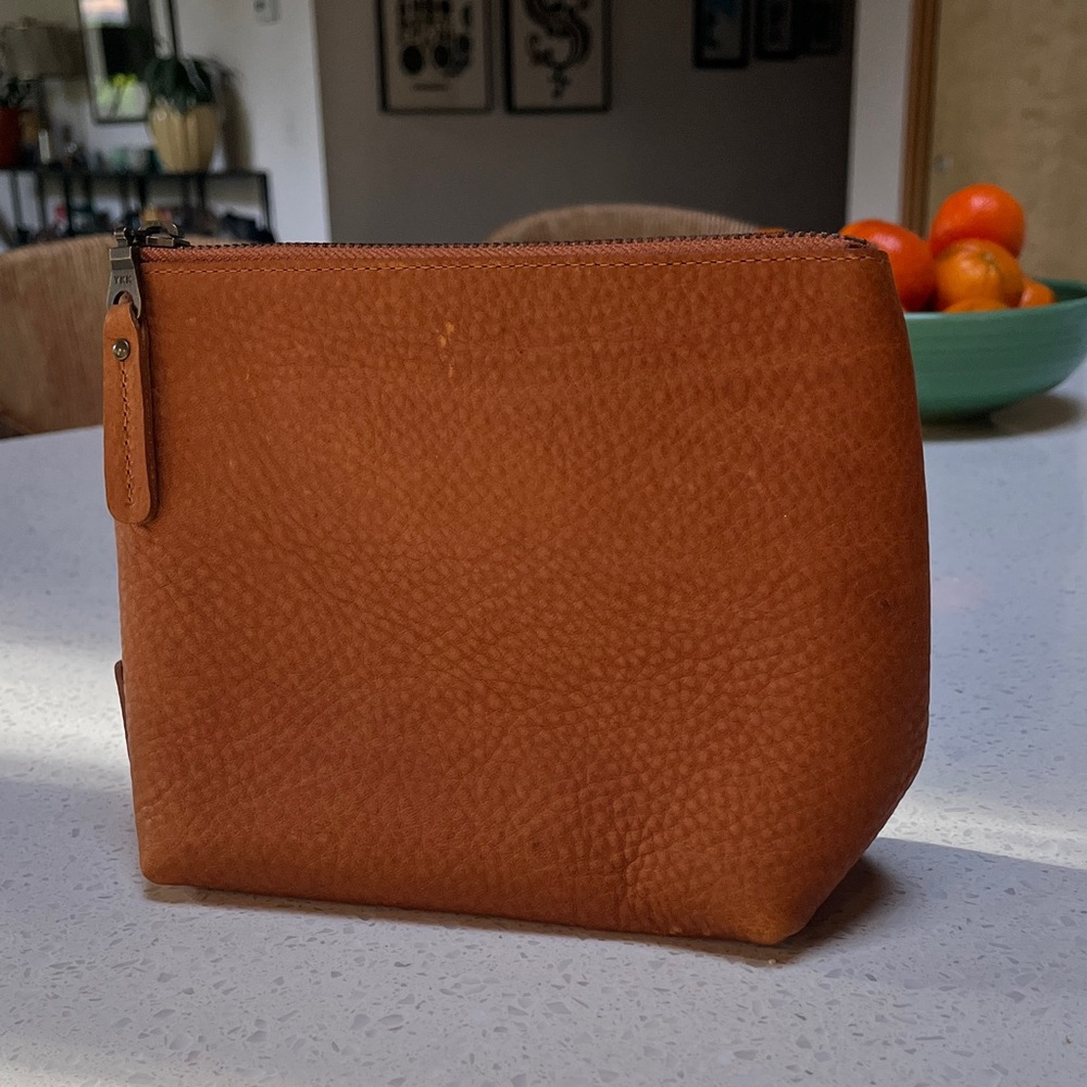 Will Leather Goods Brown Toiletry Bag